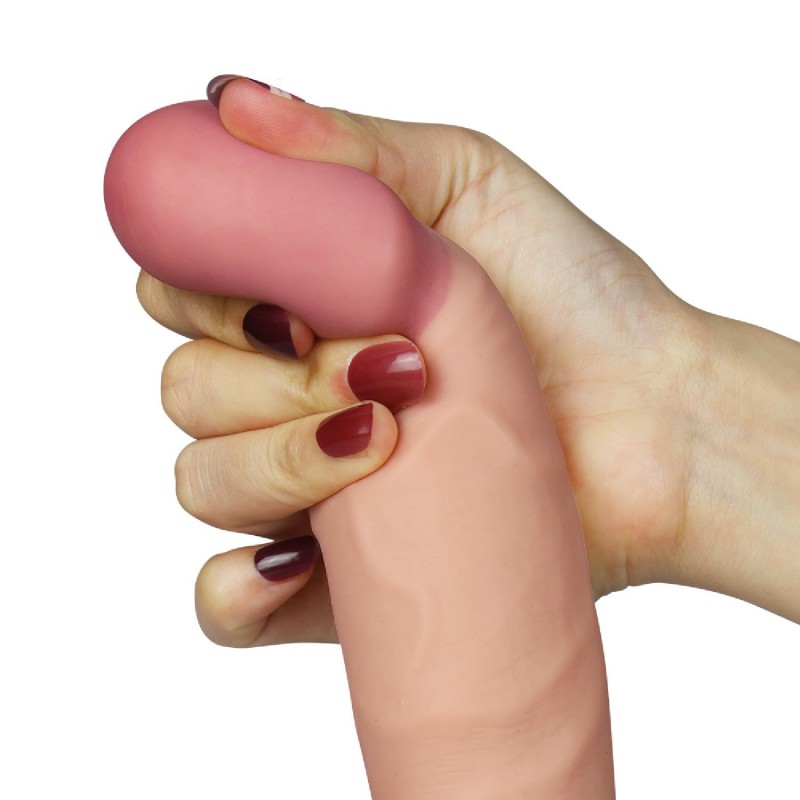 Proste dildo eko skóra realistyczne wibracje 22 cm